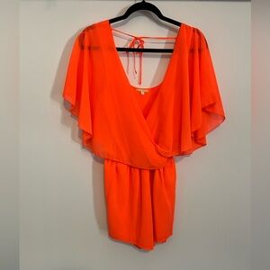 Gianni Bini peachy orange size small summer romper